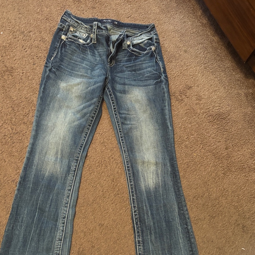 Miss Me Distressed Blue Boot Cut Jeans